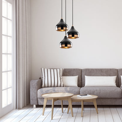 Opis Serie 5 - Elegante Lampen aus schwarzem Metall und Kupfer