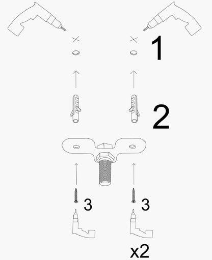 Opis Serie 5 - Elegante Lampen aus schwarzem Metall und Kupfer