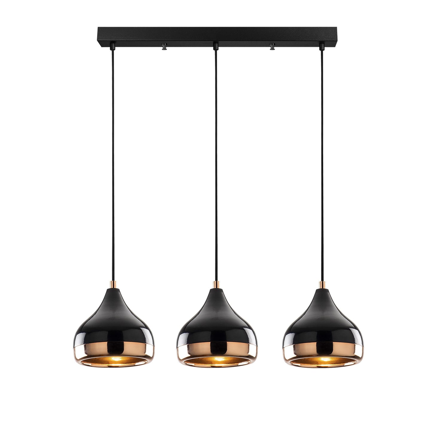 Opis Serie 5 - Elegante Lampen aus schwarzem Metall und Kupfer