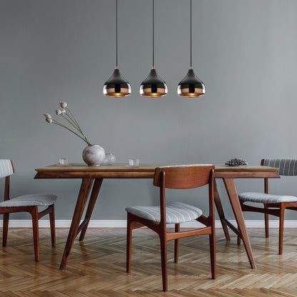 Opis Serie 5 - Elegante Lampen aus schwarzem Metall und Kupfer
