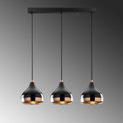 Opis Serie 5 - Elegante Lampen aus schwarzem Metall und Kupfer