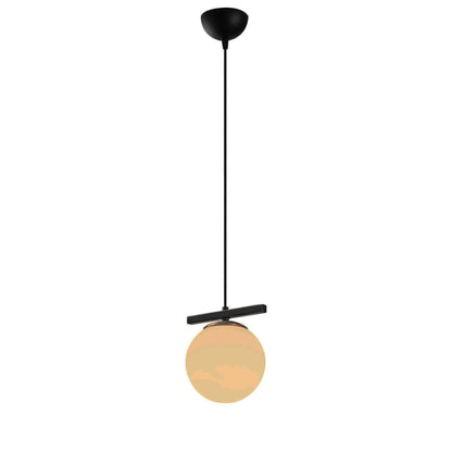 Opis Serie 6 - Elegante, weiße Glaskugel-Lampen mit Befestigung aus schwarzem Metall