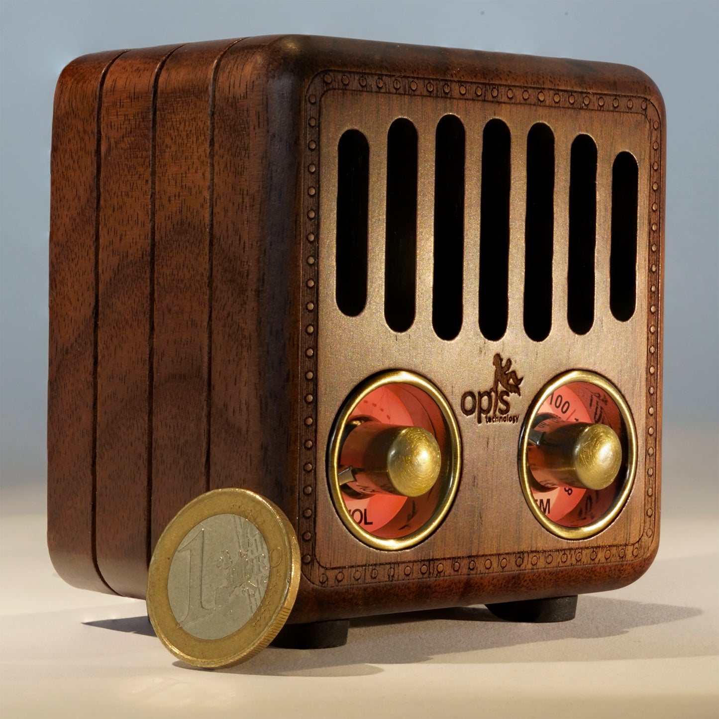 Opis Radio 2 & 3  – Kleiner Hölzerner Retro Bluetooth Lautsprecher und UHF-Radio