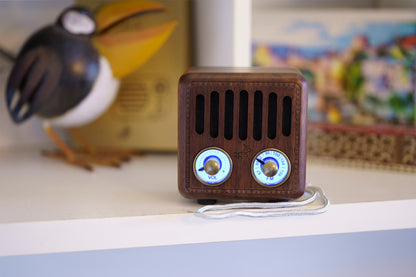 Opis Radio 2 & 3  – Kleiner Hölzerner Retro Bluetooth Lautsprecher und UHF-Radio