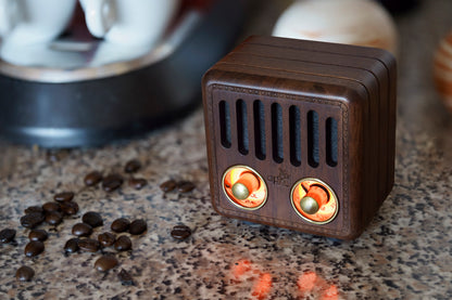 Opis Radio 2 & 3  – Kleiner Hölzerner Retro Bluetooth Lautsprecher und UHF-Radio