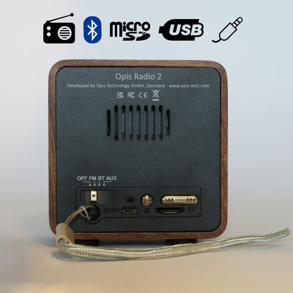 Opis Radio 2 & 3  – Kleiner Hölzerner Retro Bluetooth Lautsprecher und UHF-Radio