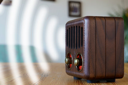Opis Radio 2 & 3  – Kleiner Hölzerner Retro Bluetooth Lautsprecher und UHF-Radio