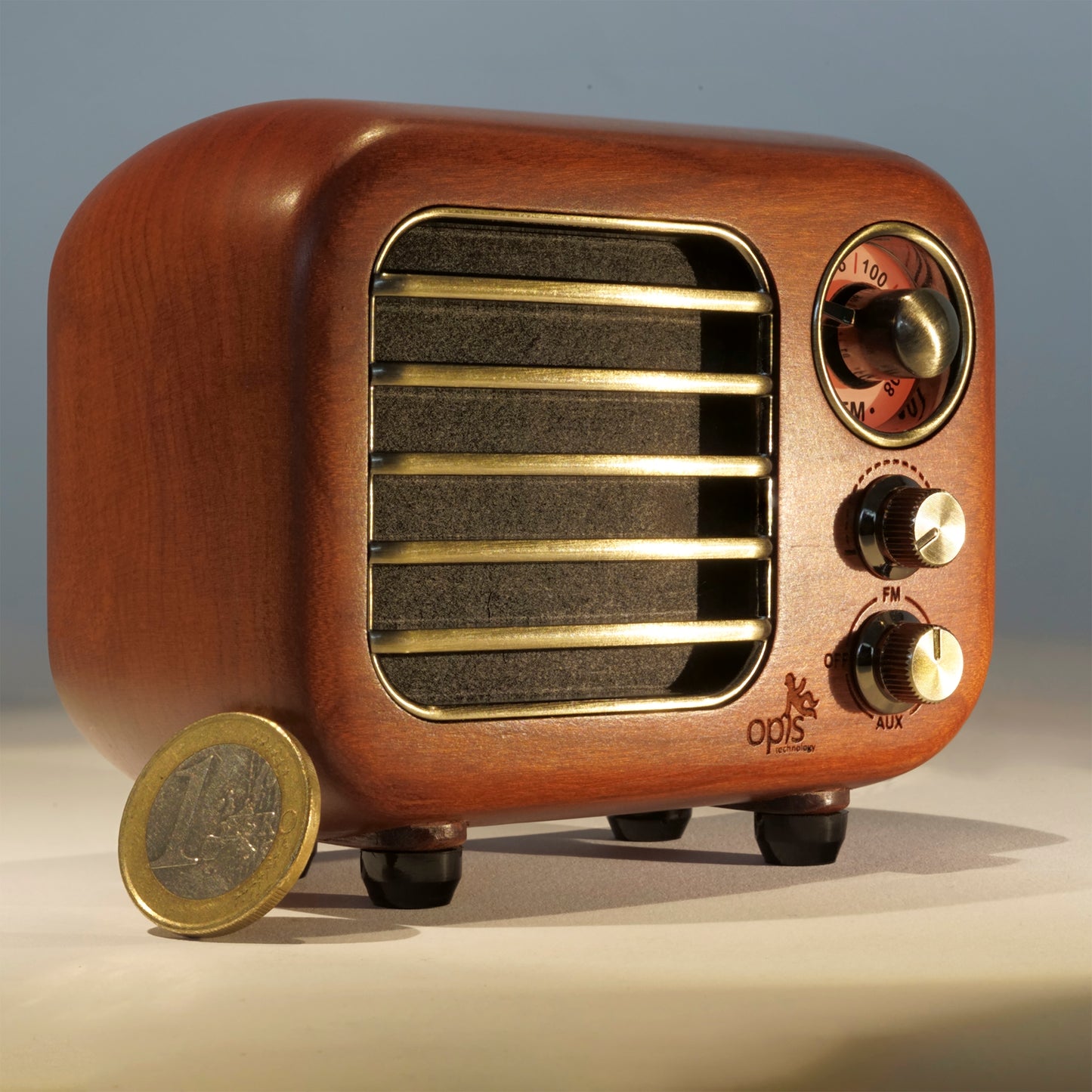 Opis Radio 2 & 3  – Kleiner Hölzerner Retro Bluetooth Lautsprecher und UHF-Radio