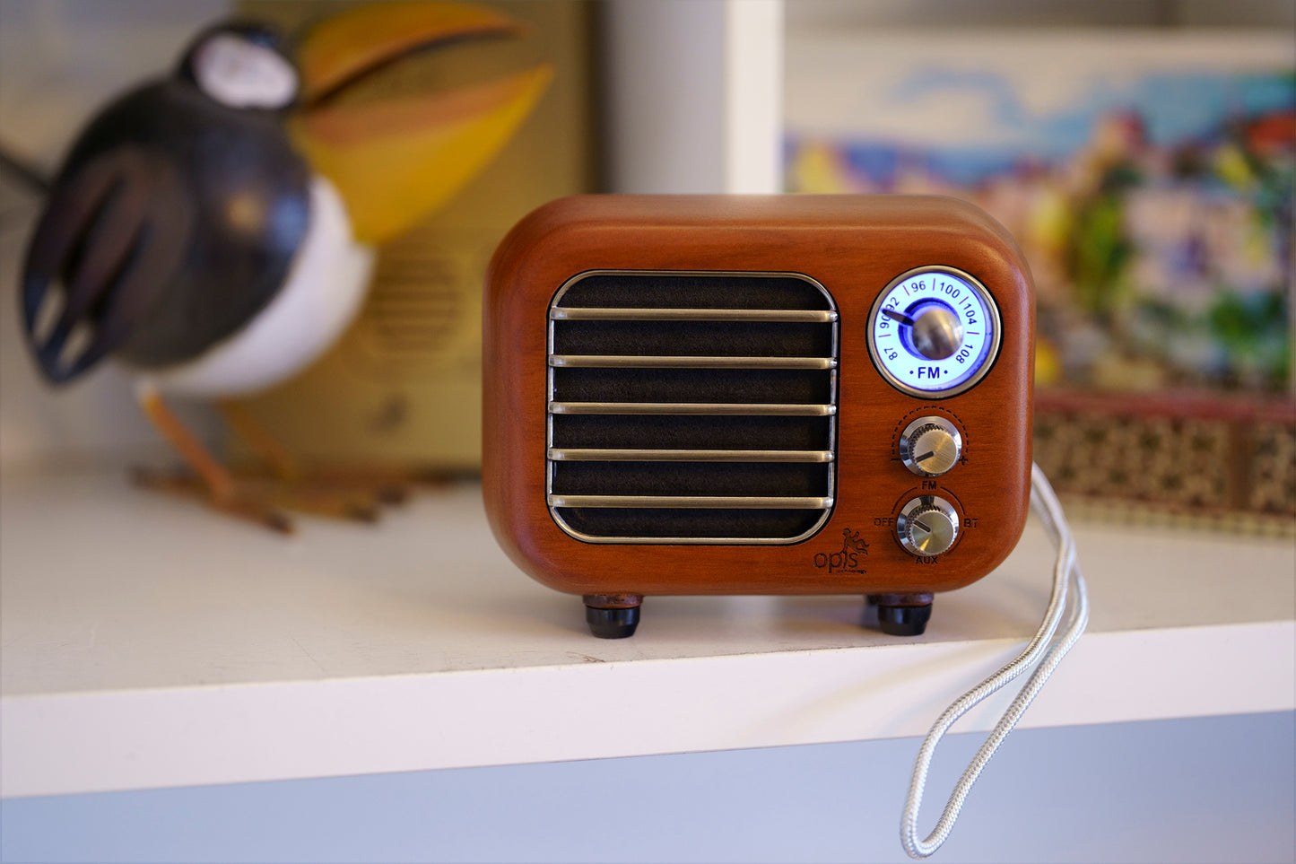 Opis Radio 2 & 3  – Kleiner Hölzerner Retro Bluetooth Lautsprecher und UHF-Radio