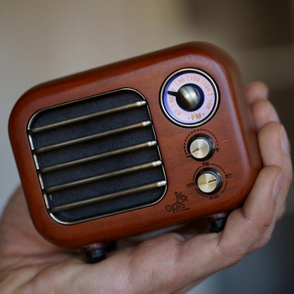 Opis Radio 2 & 3  – Kleiner Hölzerner Retro Bluetooth Lautsprecher und UHF-Radio