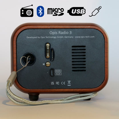 Opis Radio 2 & 3  – Kleiner Hölzerner Retro Bluetooth Lautsprecher und UHF-Radio