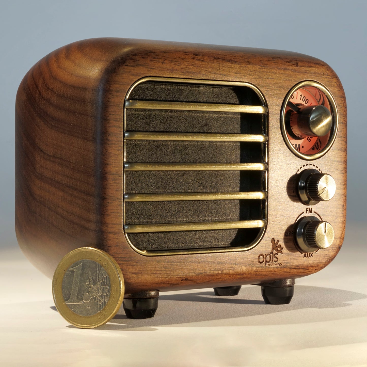 Opis Radio 2 & 3  – Kleiner Hölzerner Retro Bluetooth Lautsprecher und UHF-Radio