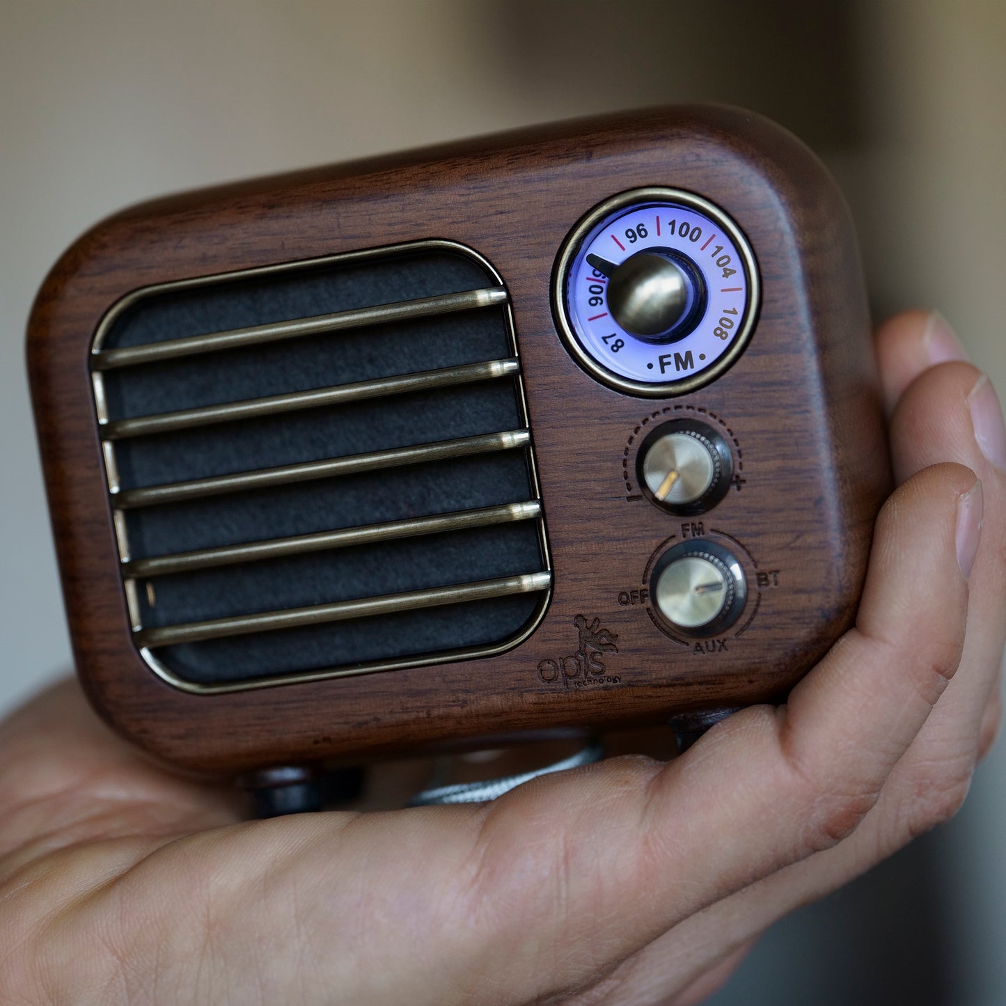 Opis Radio 2 & 3  – Kleiner Hölzerner Retro Bluetooth Lautsprecher und UHF-Radio