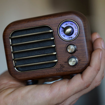 Opis Radio 2 & 3  – Kleiner Hölzerner Retro Bluetooth Lautsprecher und UHF-Radio