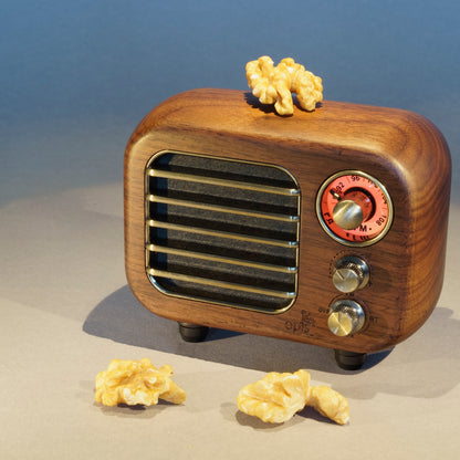 Opis Radio 2 & 3  – Kleiner Hölzerner Retro Bluetooth Lautsprecher und UHF-Radio