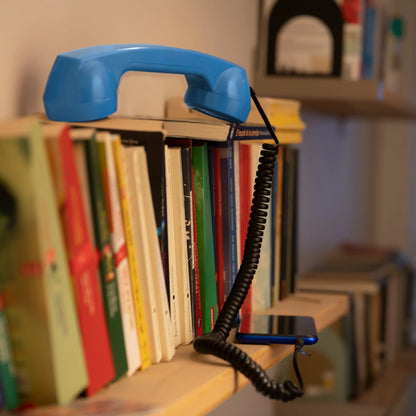 Opis 60s micro mobile phone handset, retro handset for smartphones, iPhone, Samsung, Huawei, etc.