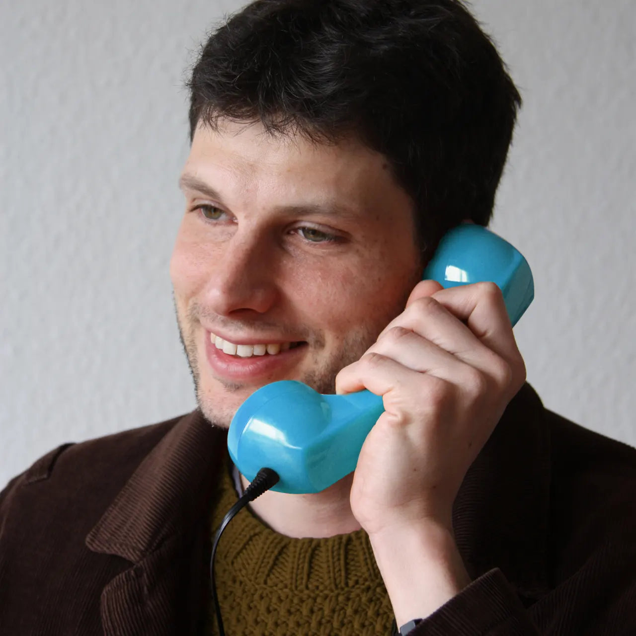 Opis 60s micro mobile phone handset, retro handset for smartphones, iPhone, Samsung, Huawei, etc.