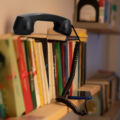 Opis 60s micro mobile phone handset, retro handset for smartphones, iPhone, Samsung, Huawei, etc.