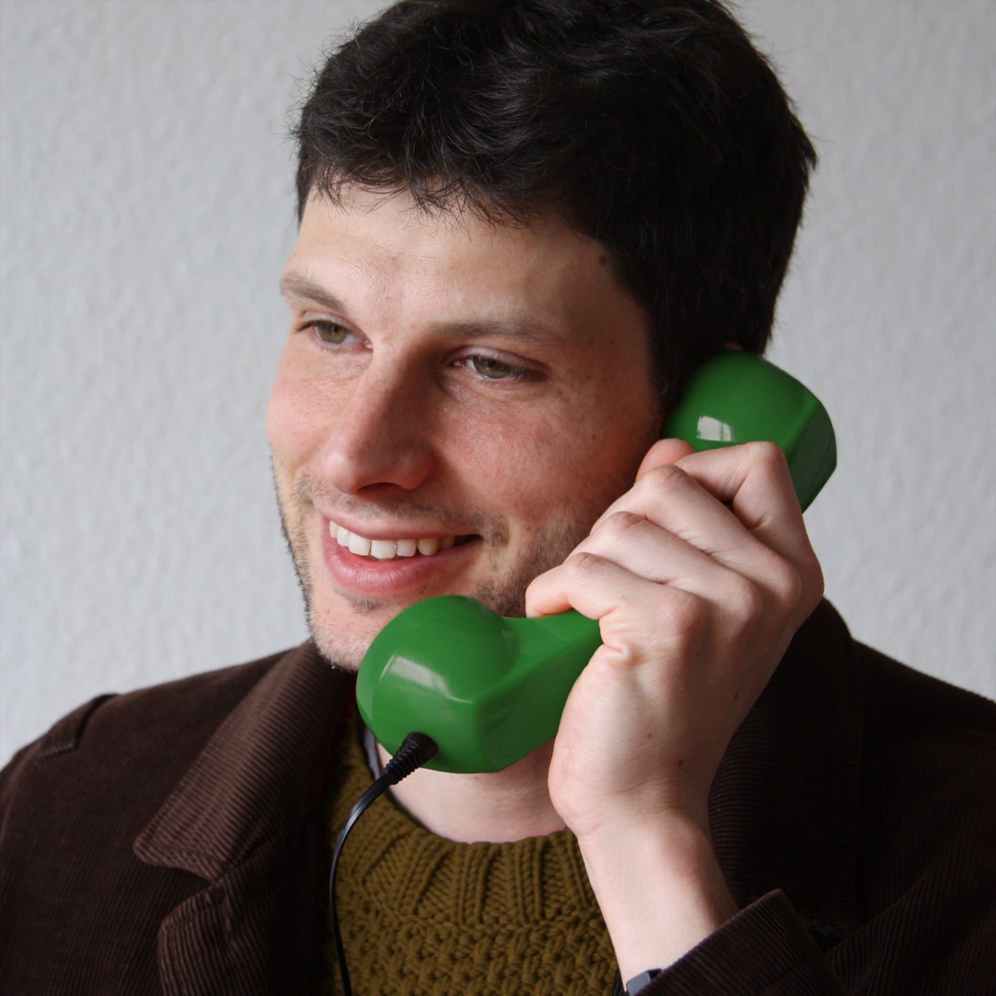 Opis 60s micro mobile phone handset, retro handset for smartphones, iPhone, Samsung, Huawei, etc.
