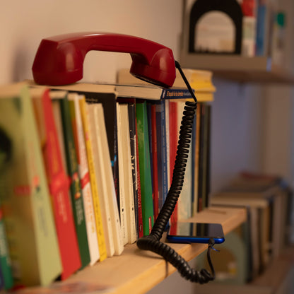 Opis 60s micro mobile phone handset, retro handset for smartphones, iPhone, Samsung, Huawei, etc.