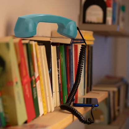 Opis 60s micro mobile phone handset, retro handset for smartphones, iPhone, Samsung, Huawei, etc.